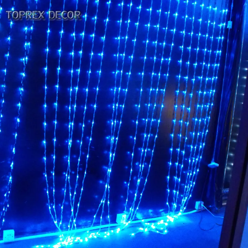 ستائر شلال مع سلسلة من مصابيح الجنيات المزخرفة، مصابيح LED المزخرفة باللون الأخضر والأزرق والوردي والأبيض الدافئ لعيد الميلاد 220 فولت/110 فولت