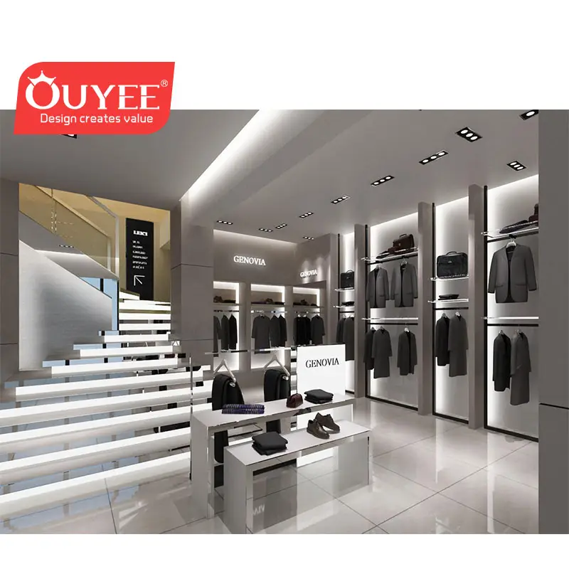 Unique Style Clothing Shop Fitting Suit Display Furniture For Menswear Shop Display Shelves For Men Clothing