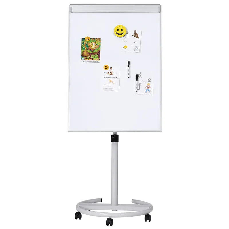 Standard Size Movable Dry Erase Flip Chart White Board with wheels