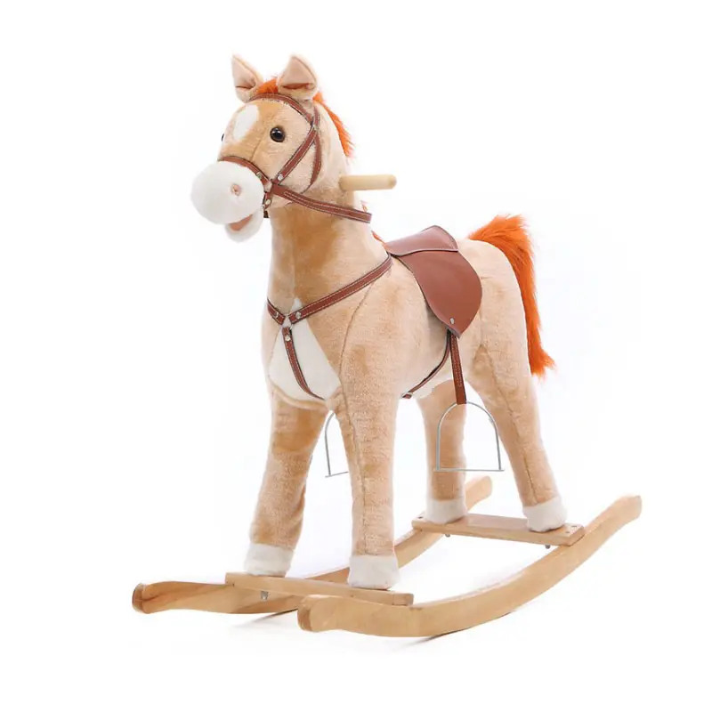 Regalo di compleanno del bambino prima educazione educativi per bambini in legno massiccio giocattolo anfibio di produzione di musica a dondolo cavallo giocattolo della peluche