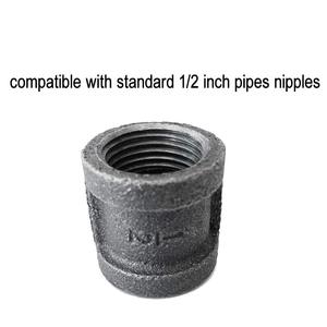 DIYパイプ家具用<span class=keywords><strong>1</strong></span>/2 "10パックブラック可鍛鉄キャストパイプカップリング