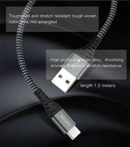 Aktarımı Şarj 2 In 1 Tip C Usb Veri Kablosu Hattı Naylon Örgülü 2.4A Usb şarj kablosu - Product Image 3