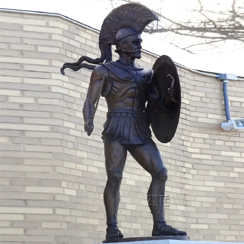 Large sparta bronze griechischen krieger leonidas gott des krieges statue skulptur für decor
