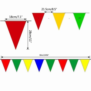Precio de fábrica, alta calidad, fiesta, banderines decorativos, Bandera de cuerda, diseño personalizado, Bandera de cuerda Triangl Bunt - Product Image 4