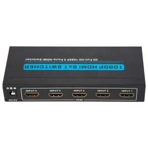 Factory Price High-Speed 4K 3D for <strong>HDMI</strong> <strong>Switcher</strong> 5V 1A <strong>5</strong>(IN)X1(OUT) Mixer Controller 19 PIN Black Audio &amp; Video Accessory