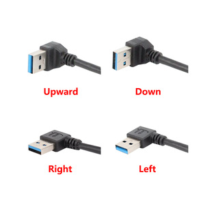 USB 3.0 右/左角度 90 度延长电缆公对母适配器线 USB 电缆 Z07 下降船 - Product Image 2