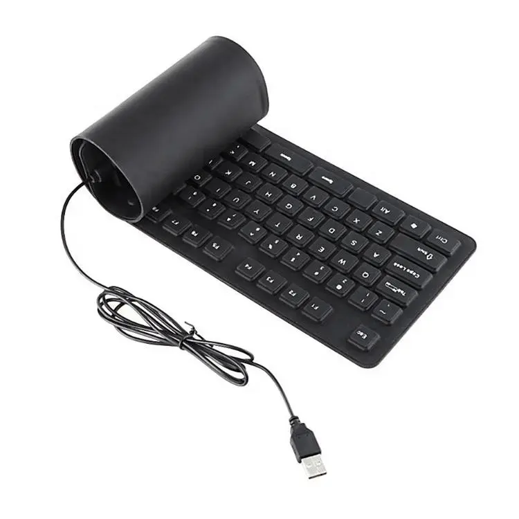 Tastiera cablata USB pieghevole in Silicone tastiera per Computer Rollup impermeabile portatile flessibile