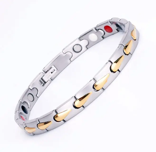 Couleur personnalisée Hommes Femmes Bijoux En Acier Inoxydable de Santé Germanium Lointain D'ion Bio Énergie Magnétique Bracelet