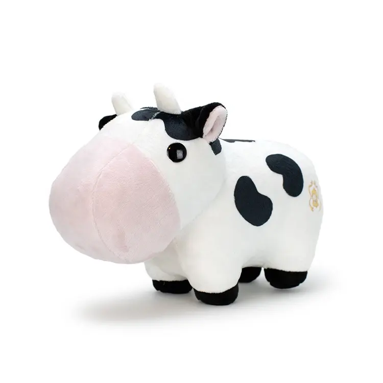 Jouet en peluche de taureau et de vache à monter soi-même, carré, violet, noir, 20cm, fausses plantes, élastique