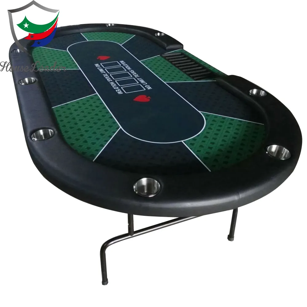 Mesa de póker de Casino profesional de alta calidad de 84 pulgadas, plegable, personalizada, con pata de Metal