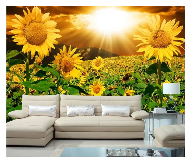 Papel tapiz 3d con diseño de naturaleza, imagen HD, murales, girasoles, walpper