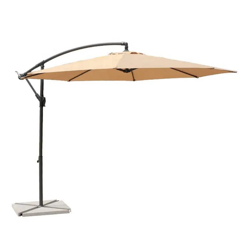 Patio Outdoor Garden Furniture 3 M 9.84 Ft Hanging Banana Sunshade Parasol Sun Umbrella Metal Frame