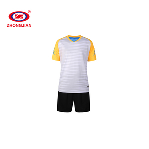 Тайские качественные Молодежные футбольные комплекты, одежда на заказ, желтый комплект футбольной формы