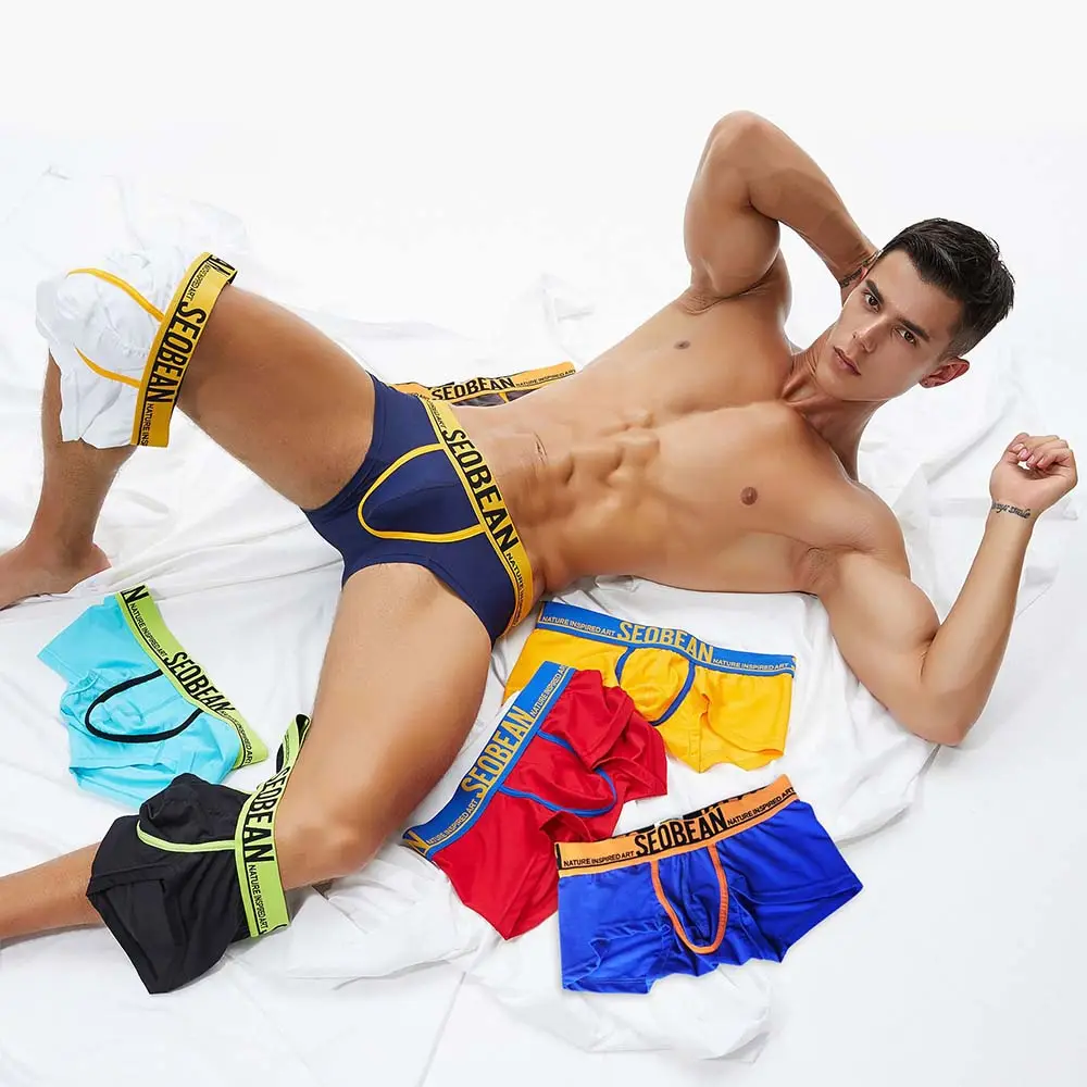 Commercio all'ingrosso Sexy Più Il Formato Solid Vita Bassa Spandex Traspirante Grande Sacchetto Gay Uomini Della Biancheria Intima Boxer