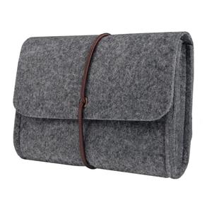 Eco-friendly <strong>New</strong> Customizable Plain Men Outdoor Black Felt Organizer <strong>Pouch</strong> Travel Cosmetic Makeup Bag - Product Image 4