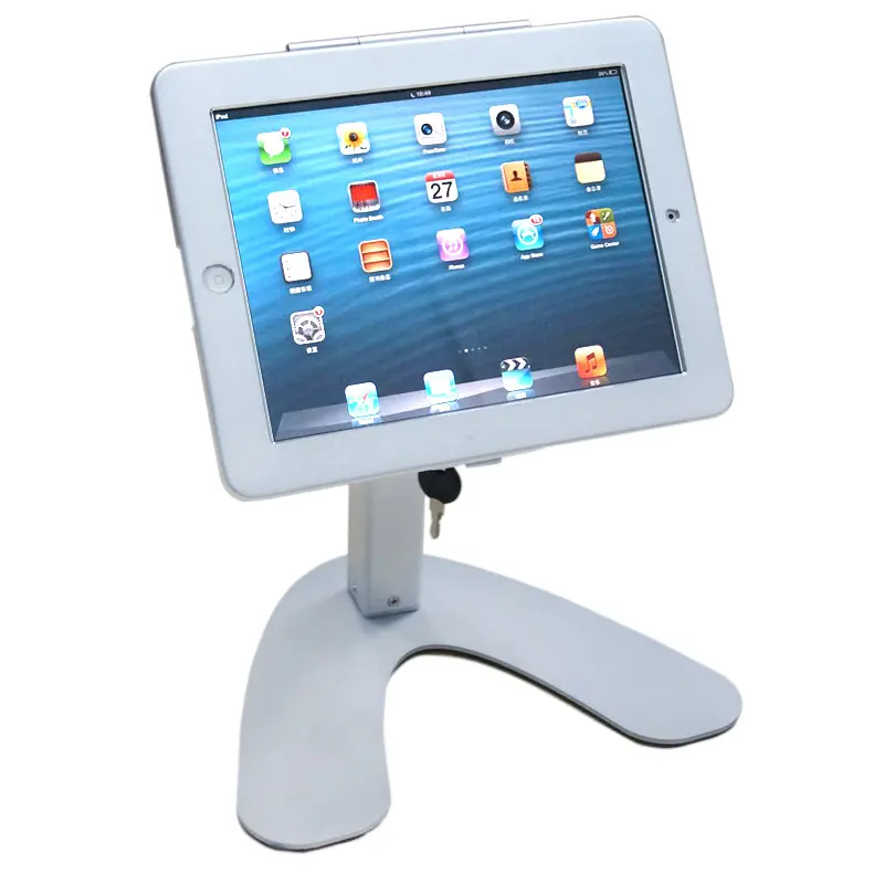 유니버설 도난 방지 디스플레이 수직 테이블 마운트 조절 알루미늄 합금 태블릿 테이블 스탠드 iPad 9.7"