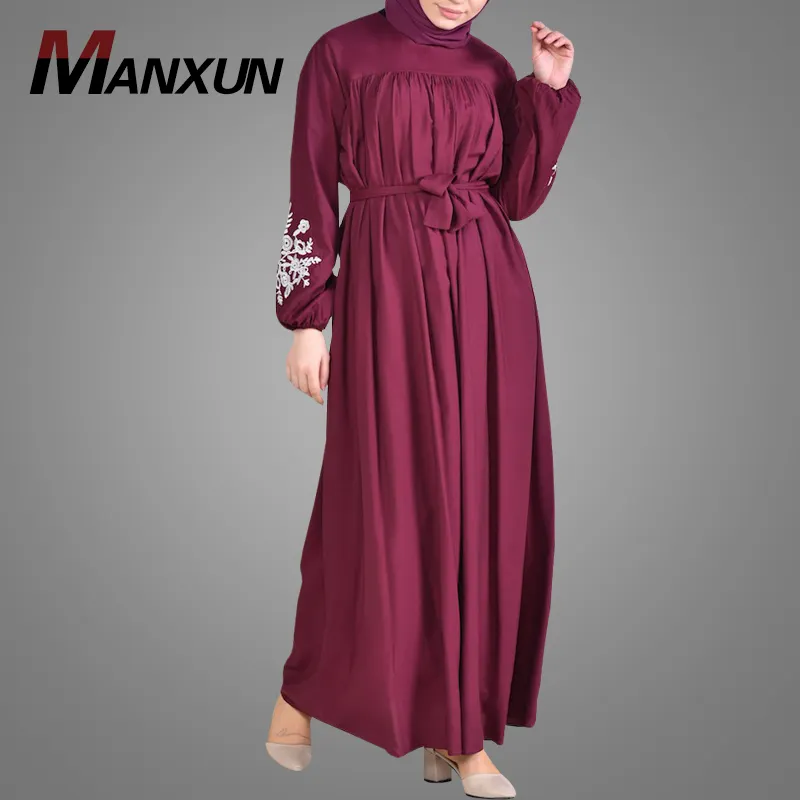 China Wholesaler Manxun New Arrival Islamic Clothing Loose Dubai Middle Ethnic Muslim Dress Abaya Turkey