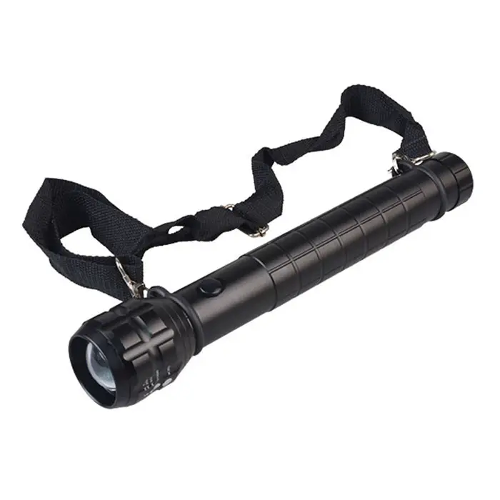 Heavy Duty Big Torch Light D Size Battery Zoomable LED Flashlight Torch with compass and hanging Lanyard