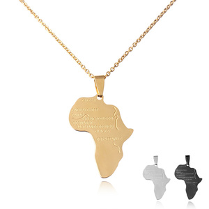 Kişiselleştirilmiş 18K altın Dainty afrika harita kolye kolye erkek kadın hediye - Product Image 1