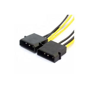 18AWG 20AWG <span class=keywords><strong>PCI</strong></span>-E 8针插头至2x4pin双Molex IDE插头<span class=keywords><strong>VGA</strong></span>电源线适配器电缆