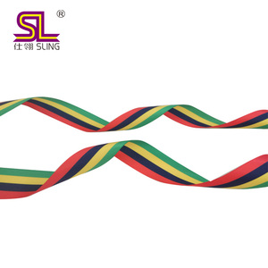 条纹礼品包装丝带红色蓝色黄色绿色定制毛里求斯国旗丝带 - Product Image 1