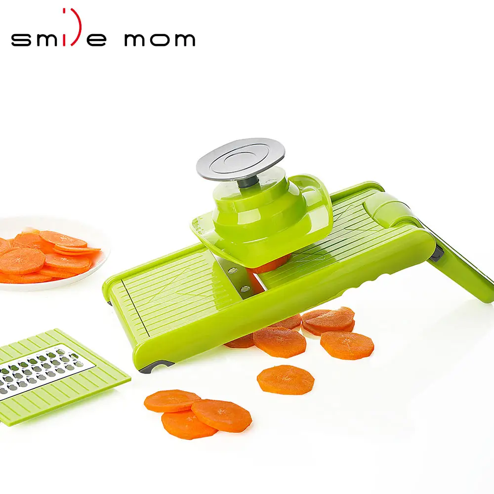 Smile mom-rebanador de mandolina ajustable, cortador plegable de verduras y zanahorias, mandolina