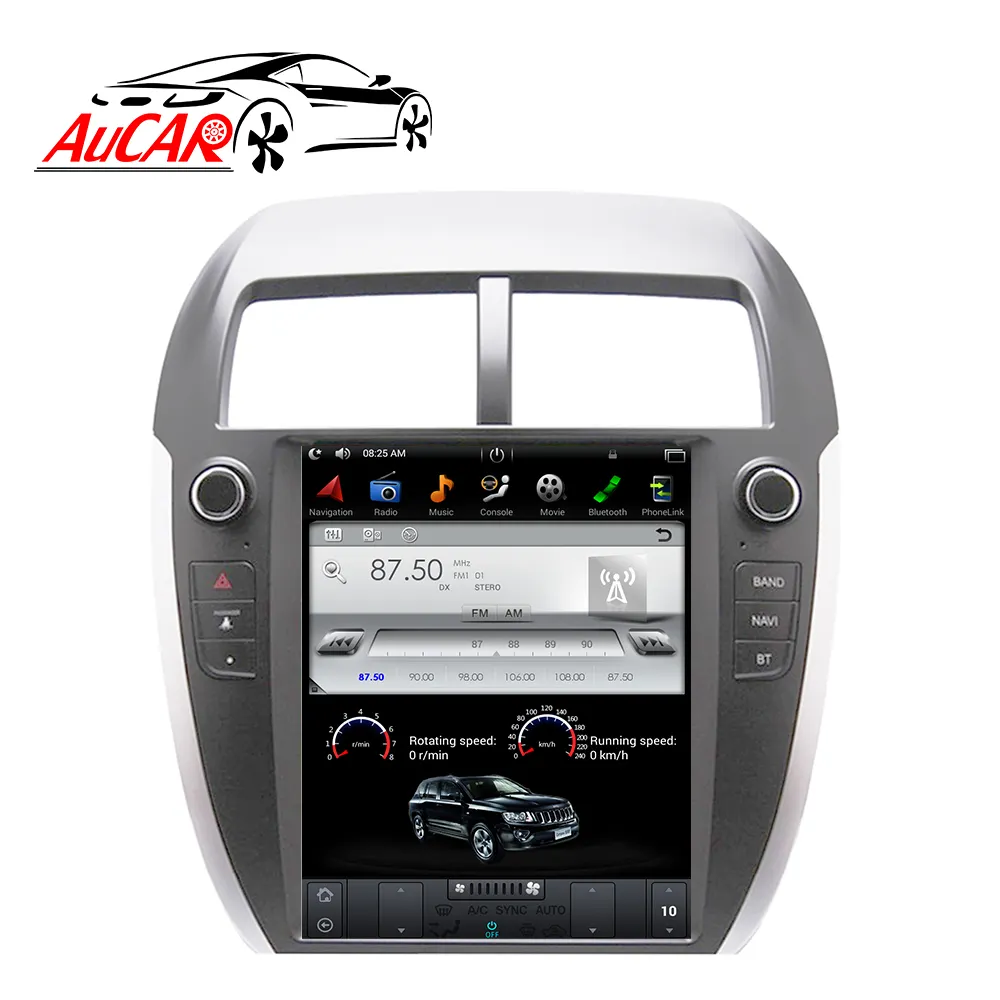 AuCar 10.4 "الشاشة العمودية الروبوت 9 GPS والملاحة سيارة راديو ستيريو مشغل أسطوانات للسيارة لاعب ل ميتسوبيشي ASX RVR أوتلاندر 2010-2018