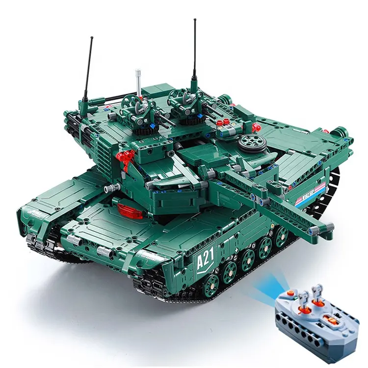 2in1 Rc 1:20 M1A2タンクRCビルディングブロックDIY2.4G Rcレンガタンク射撃付き