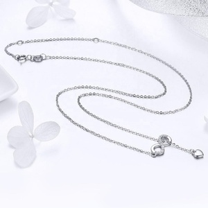 SCN223 925เงินสเตอร์ลิงอินฟินิตี้ตลอดกาลรักโซ่จี้ห้อย Lariat สร้อยคอเพทายเครื่องประดับสำหรับผู้หญิง