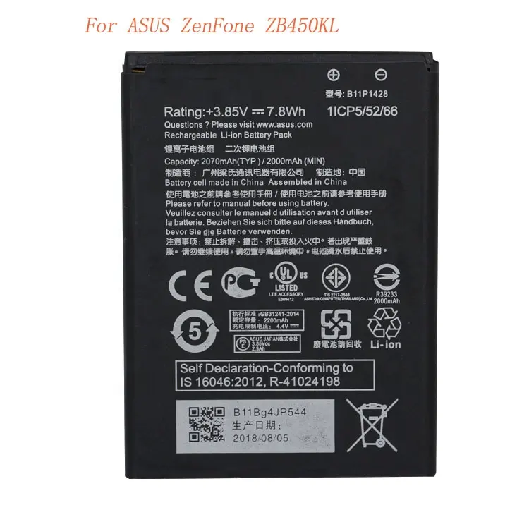 Mejor Vendedor activo de B11P1428 2070MAH 3,85 V batería para ASUS ZenFone ZB450KL ZB452KG