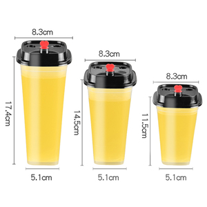 Custom 400-600ml square Disposable Bubble Tea <strong>Cup</strong> Web Celebrity Transparent Milk Tea Drink Packaging Plastic <strong>Cup</strong> - Product Image 1