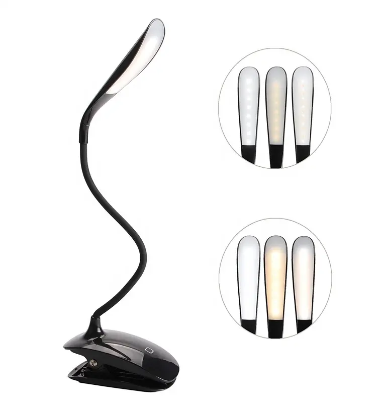Rechargeable 15 LED Book Lights Warm White Dimmable Clip On Reading Lamp for Books