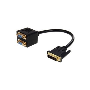 1080P 4K 2K DVI-D 24+<strong>1</strong> Male to 2 Dual 15 Pin <strong>VGA</strong> Female Video <strong>Splitter</strong> Adapter Cable for Projector Monitor - Product Image 1