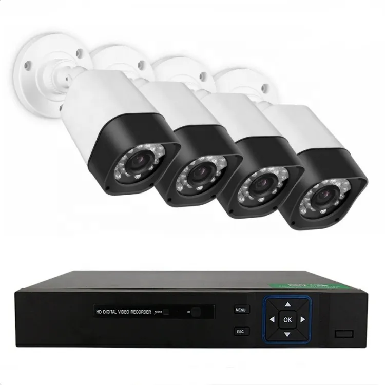 Caméra de vidéosurveillance économique, Kit de 4 pièces DVR, système de sécurité vidéo, vente en gros, 2019