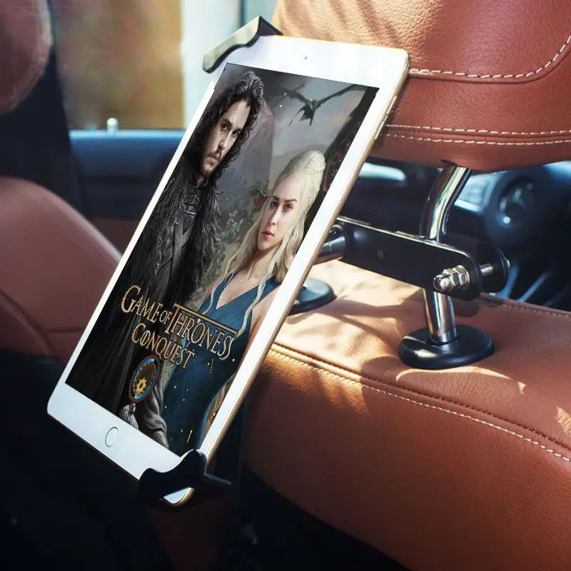 Linh Hoạt Đa Góc Xe Lại Seat Chủ Android Tablet Pc Xe Buýt Taxi Tựa Đầu Núi Quảng Cáo Xe Đứng Cho Ipad 7-10.1 "Kim Loại