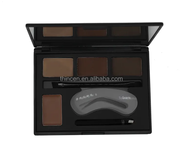 Hohe qualität kosmetik 4 farbe augenbraue pulver palette augenbraue make-up pulver kit private label