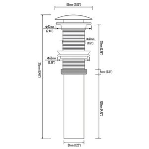 Beelee BA9440A Античная латунная отделка для ванной комнаты, раковина, выдвижная Стопорная пробка без перелива