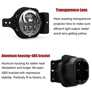JL Wrangler led sis lambası ön sis jip için lamba JL tampon sis lambası alüminyum braket ile