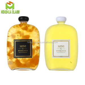 Empty 100ml <strong>125ml</strong> 250ml 350ml 500ml Flat Shape Glass Juice <strong>Bottle</strong> Cold Brew Coffee Whiskey Gin Glass <strong>Bottle</strong> with Plastic Cap - Product Image 5