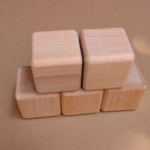 Blocs en bois de hêtre poli, cubes en bois naturel, personnalisé, 2 pouces, offre spéciale