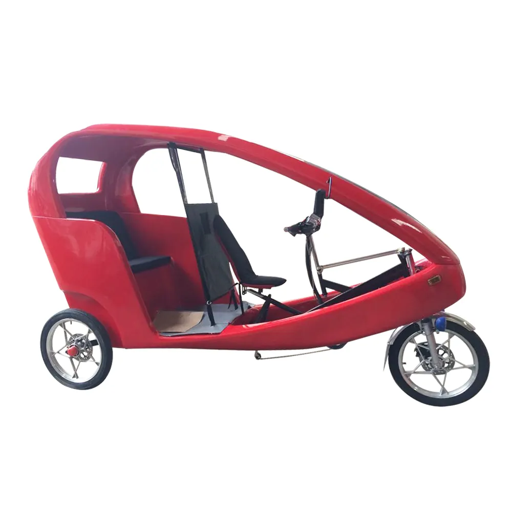 Triciclo eléctrico de tres ruedas para publicidad, triciclo eléctrico con pedales y asistencia para Taxi, estándar europeo