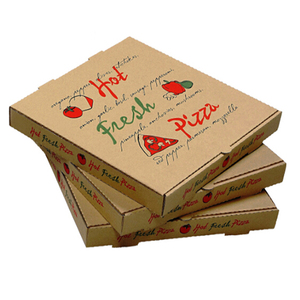 Özel baskılı 12 inç paket beyaz veya kahverengi karton pizza kutuları Logo ile Kraft oluklu kağıt Pizza kutuları
