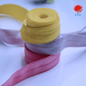 CYG-Preto 12mm Shinny FOE Dobre Elástico para Vestir Costura