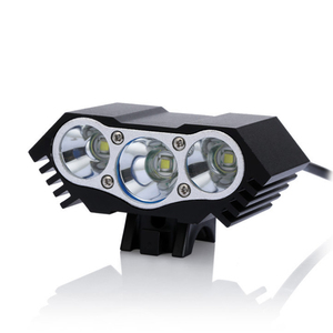 Set Lampu Depan Sepeda Logam Campuran Aluminium, Lampu Depan Sepeda 3 <span class=keywords><strong>LED</strong></span> Tahan Air 8.4V Paling Kuat untuk Sepeda