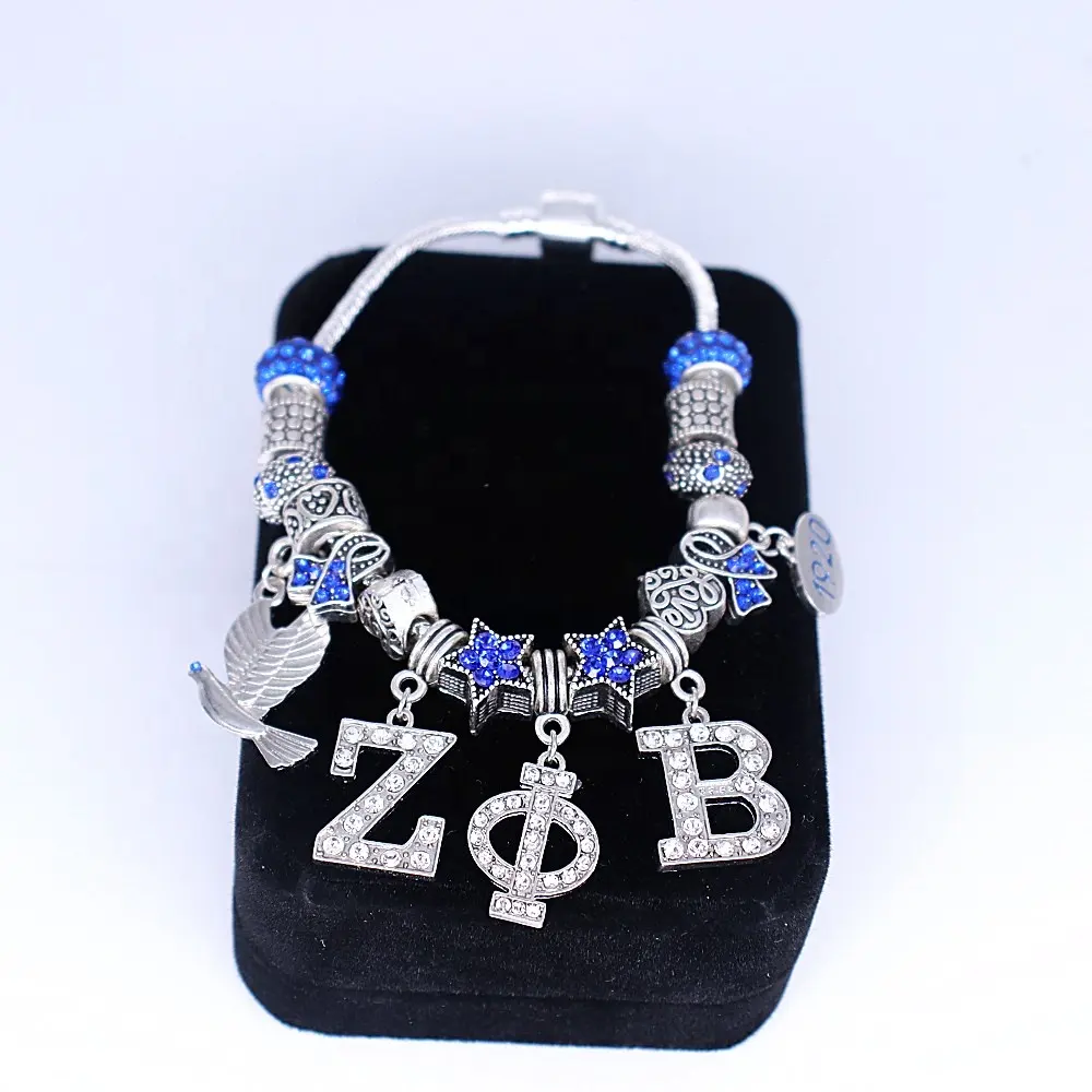 Founded 1920 greek letter sorority fraternity zeta phi beta european bead diy bracelet