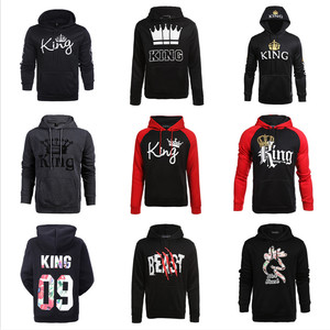 KING Queen Crown Print Unisex Men Women Autumn Hoodies Slim Sweatshirt for Couple Lovers Winter Patchwork Hooded <strong>Pullovers</strong> - Product Image 5