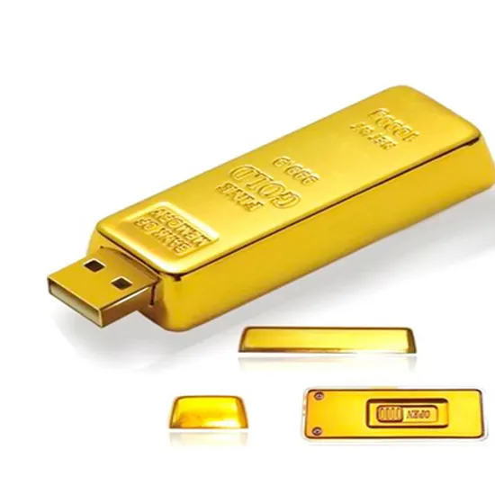 מתכת מוצר 64GB זהב בר USB מקל USB דיסק און קי 128gb