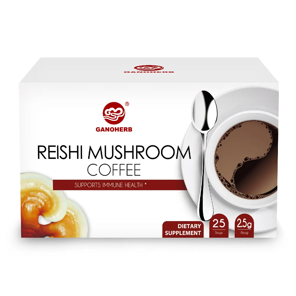 Muestra gratis Venta al por mayor de Ganoderma Lucidum hongo Reishi Lingzhi instantánea café negro