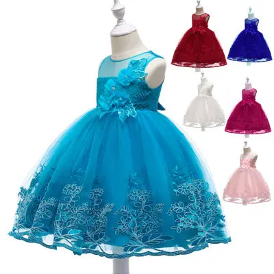 fashion cute children clothes girls party princess kids frock latest designs evening beautiful wedding lace dresses of low price