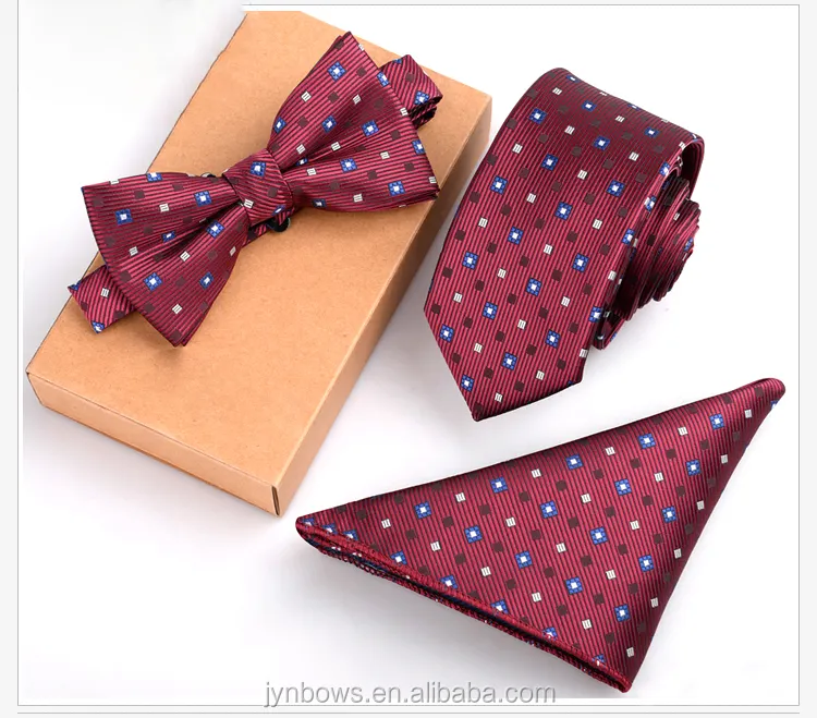 High Quality New Fashion Dots 100% Silk Necktie Tie Sets for man